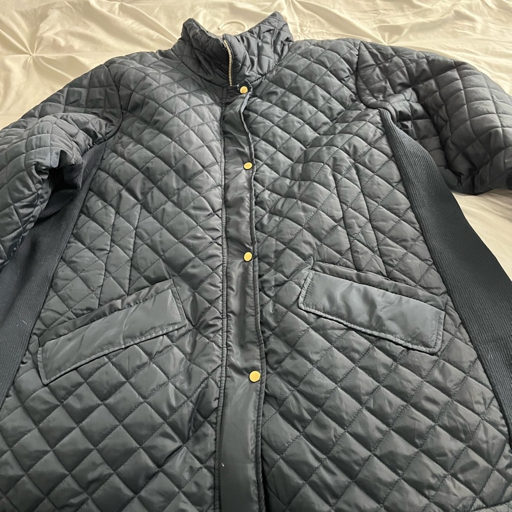 Avenue size 26/28 Navy blue winter parka jacket.